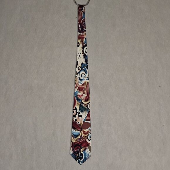 Hardy Amies Mens Tie - All London Silk - Abstract Colorful Pattern 56.5" x 3.5" - Picture 3 of 12